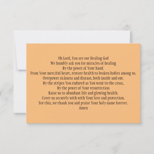 祈りの言葉カード(治癒と健康) サンキューカード (正面)