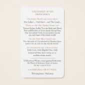 祈りの言葉カード |神の慈悲の花冠 (裏面)