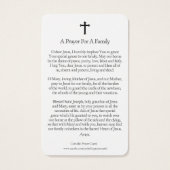 祈りの言葉カード |神聖な家庭01 (裏面)