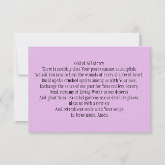 祈りの言葉カード(粉砕されたハートの治癒) サンキューカード
