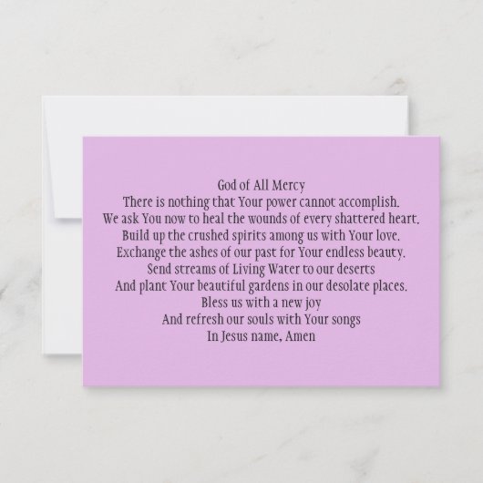 祈りの言葉カード(粉砕されたハートの治癒) サンキューカード (正面)