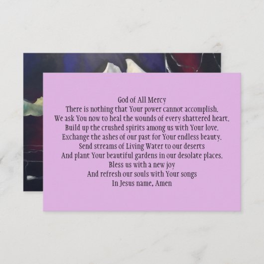 祈りの言葉カード(粉砕されたハートの治癒) サンキューカード (正面/裏面)