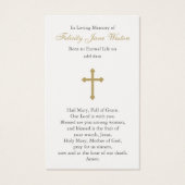 祈りの言葉カード |美しいヴァージンメアリー (裏面)