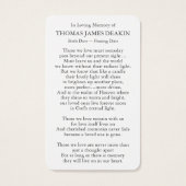 祈りの言葉カード |美しい黄色のバラ (裏面)