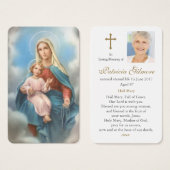 祈りの言葉カード |聖なるロザリオの私たちの女性 (正面&裏面)