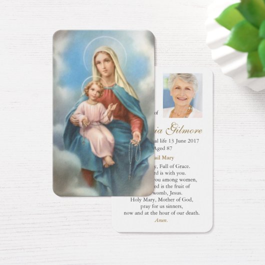 祈りの言葉カード |聖なるロザリオの私たちの女性 (デスク)