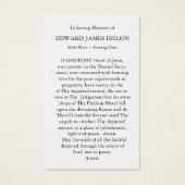 祈りの言葉カード |聖なる家族の饗宴 (裏面)