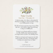 祈りの言葉カード |聖セシリア1 (裏面)