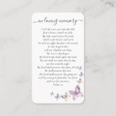 祈りの言葉カード |薄紫蝶の写真 コーリングカード (裏面)