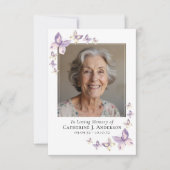 祈りの言葉カード |薄紫蝶の写真 ノートカード (正面)