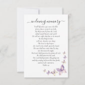 祈りの言葉カード |薄紫蝶の写真 ノートカード (裏面)