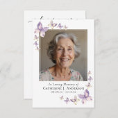 祈りの言葉カード |薄紫蝶の写真 ノートカード (正面/裏面)