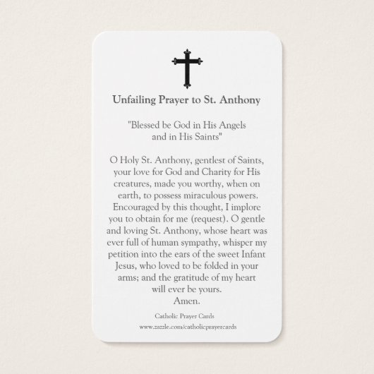 祈りの言葉カード | St Anthony 02 (裏面)