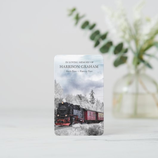 祈りの言葉カード | Steam Train – デラックス 名刺 (スタンド正面)