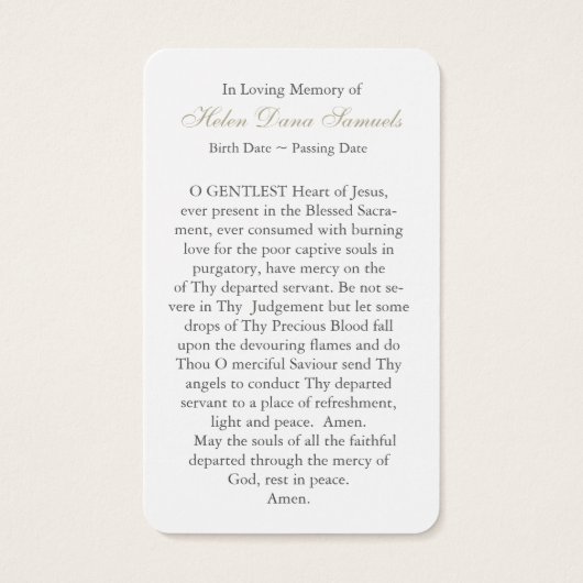 祈りの言葉カード | Sunset Peace (裏面)