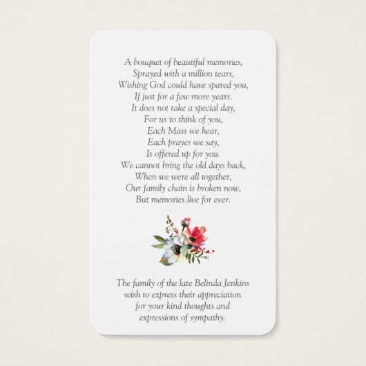 祈りの言葉カード | Sunset Swan (裏面)