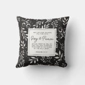 祈りの言葉キープサケギフト聖なる書物、 経典ブラックフローラ クッション (裏面)