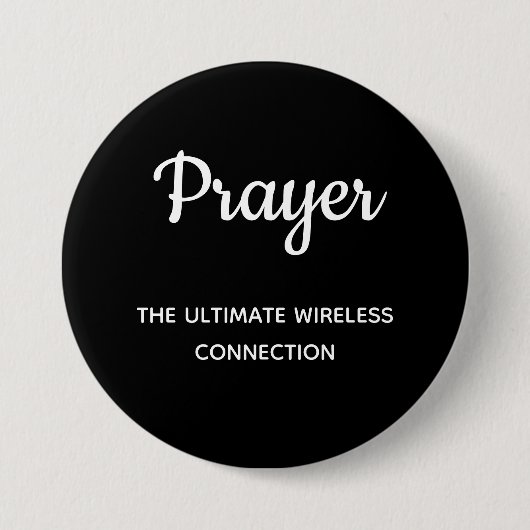 祈りの言葉クールシャルボードスタイルクリスチャンタイポグラフィ 缶バッジ (正面)