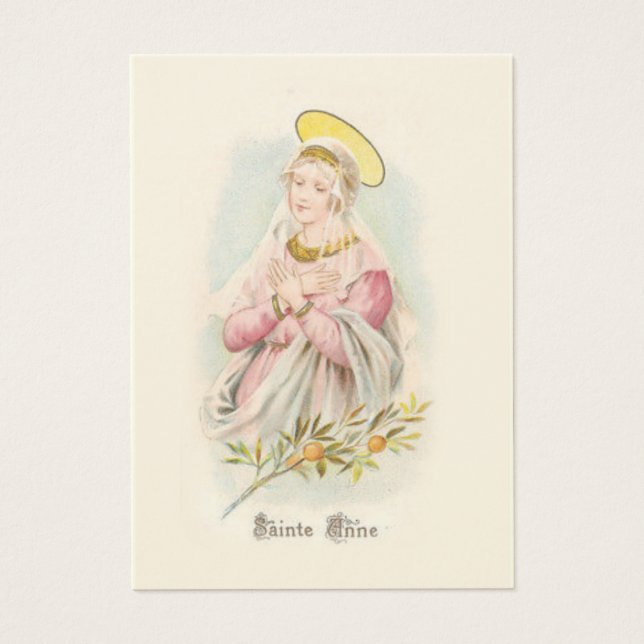 祈りの言葉サンアン保持ヴァージンメアリーホーリーカード (正面)