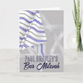 祈りの言葉ショールタルライトブルーシルバースター・オブ・デイビッド 招待状 (正面)