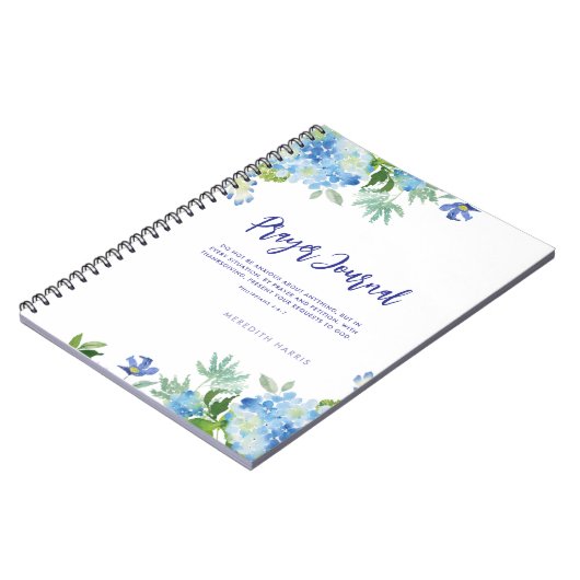 祈りの言葉ジャーナルモダン水彩画フローラ手帳 ノートブック (左側)