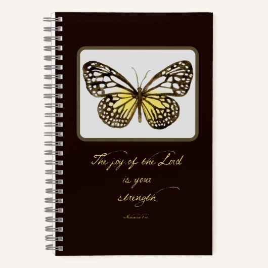 祈りの言葉ジャーナル水彩蝶 ノートブック (正面)