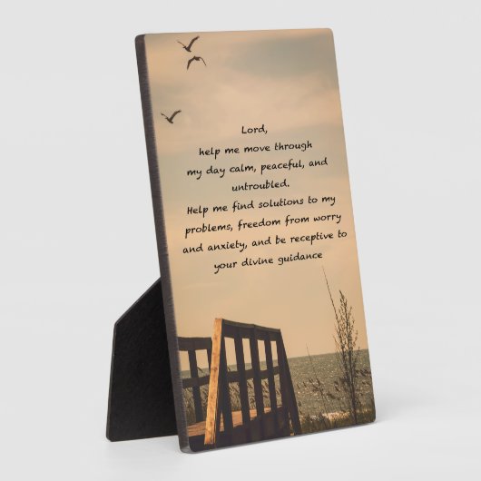 祈りの言葉セレニティピースガイダンスサニーシースケープ フォトプラーク (側面)