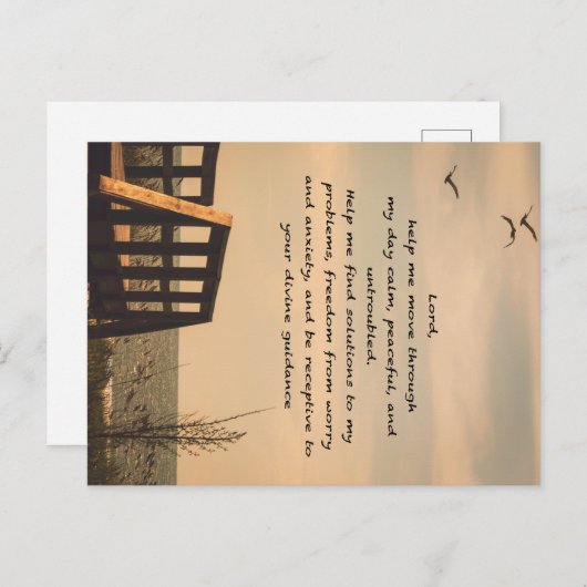 祈りの言葉セレニティピースガイダンスサニーシースケープ ポストカード (正面/裏面)