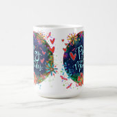 祈りの言葉ゼムラクルズブルーかわいらしフローライレリン コーヒーマグカップ (中央)