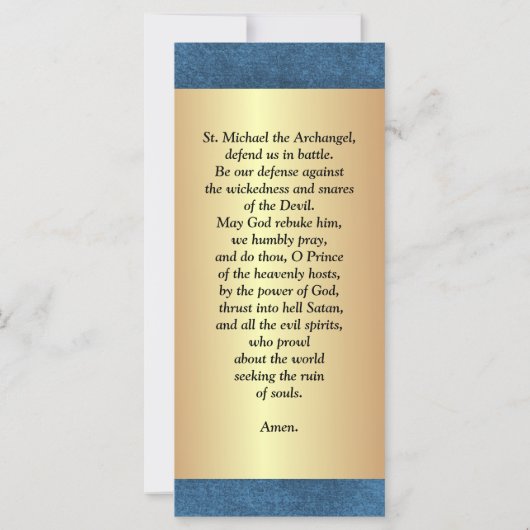 祈りの言葉トゥサンミャエルザアーチャンゲル (裏面)