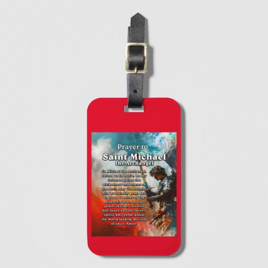 祈りの言葉トゥサンミャエルザアーチャンゲル ラゲッジタグ (正面縦)