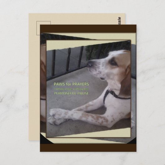 祈りの言葉ドッグポーズはがき ポストカード (正面/裏面)