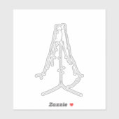 祈りの言葉ハンドシンプルラインアートステッカー シール (シート)