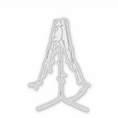 祈りの言葉ハンドシンプルラインアートステッカー シール (正面)