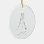 祈りの言葉ハンドシンプルラインアートステッカー セラミックオーナメント (右)