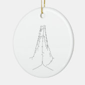 祈りの言葉ハンドシンプルラインアートステッカー セラミックオーナメント (左)