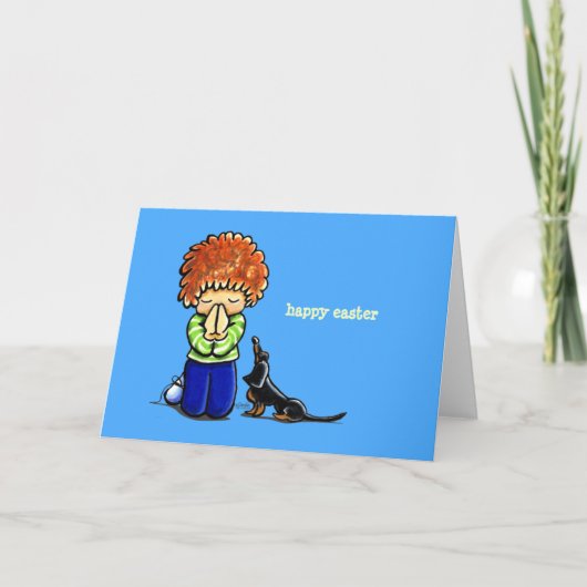 祈りの言葉パートナーズボーイウダックスパーソナライズされたフント シーズンカード (正面)