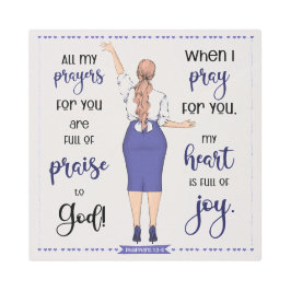 祈りの言葉ピリピ1:3-4 メタルプリント