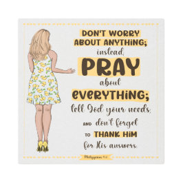 祈りの言葉ピリピ4:6 メタルプリント
