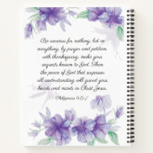 祈りの言葉ピリピ4:6-7聖書の聖句フローラノート ノートブック (裏面)