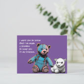 祈りの言葉ベアポストカード ポストカード (スタンド正面)