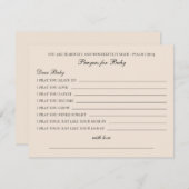 祈りの言葉ベビー。ミニマシンプルリストのピンクの願い アドバイスカード (正面/裏面)