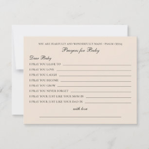 祈りの言葉ベビー。ミニマシンプルリストのピンクの願い アドバイスカード