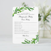 祈りの言葉ベビー。植物学の願い。緑 アドバイスカード (スタンド正面)