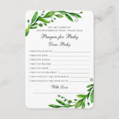 祈りの言葉ベビー。植物学の願い。緑 アドバイスカード (正面)