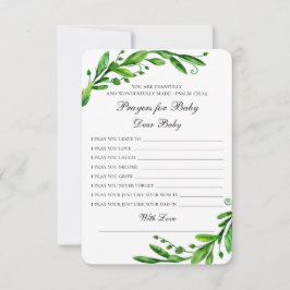祈りの言葉ベビー。植物学の願い。緑 アドバイスカード