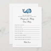 祈りの言葉ベビー。青いクジラが願う。動物。祈 エンクロージャーカード (正面/裏面)