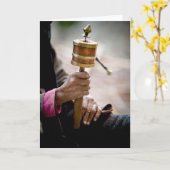 祈りの言葉ホイール、ラダック、カシミール カード (黄色い花)