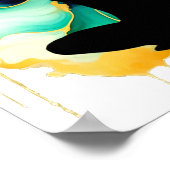 祈りの言葉ポーズヨガウィメングリーン金ゴールド編みヘアパン ポスター (角)