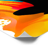 祈りの言葉ポーズヨガウーマン編組パンスピリチュアルカラー ポスター (角)